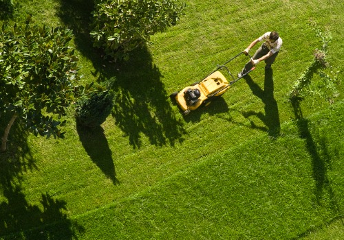 Overhead Shot of Man Performing Lawn Mowing Services for Washington IL