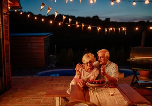 An older couple enjoy their new backyard after hiring Mobeck for Landscape Design in East Peoria IL